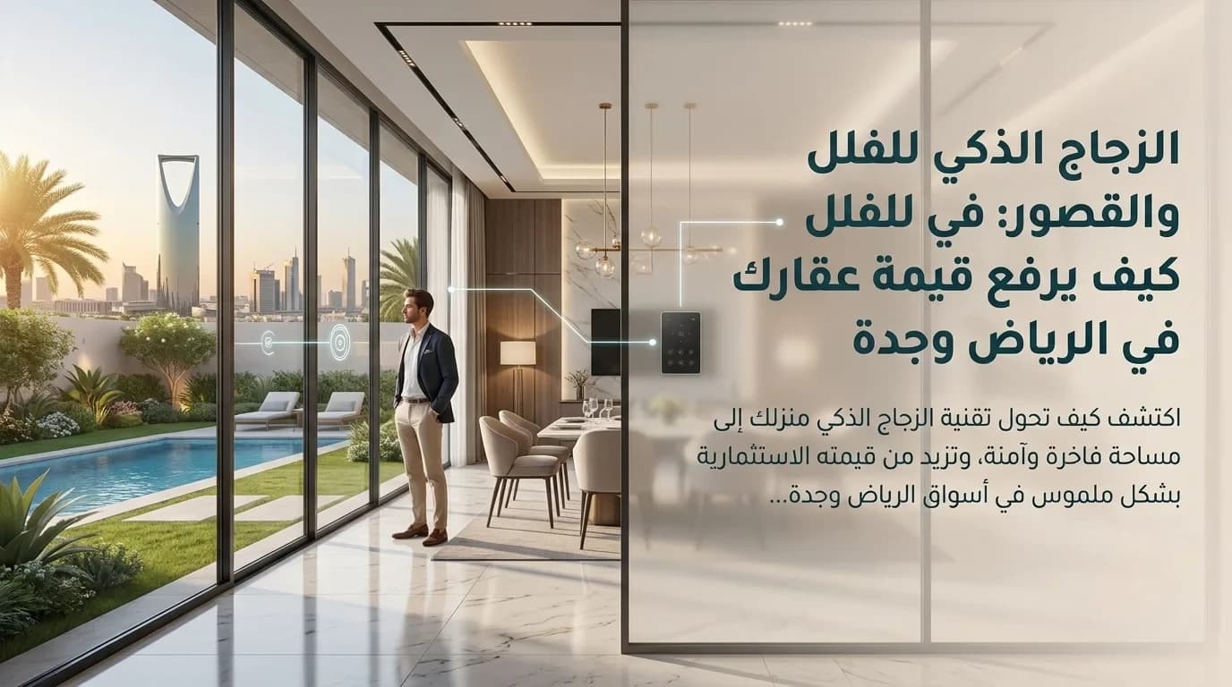الزجاج الذكي للفلل والقصور: كيف يرفع قيمة عقارك في الرياض وجدة