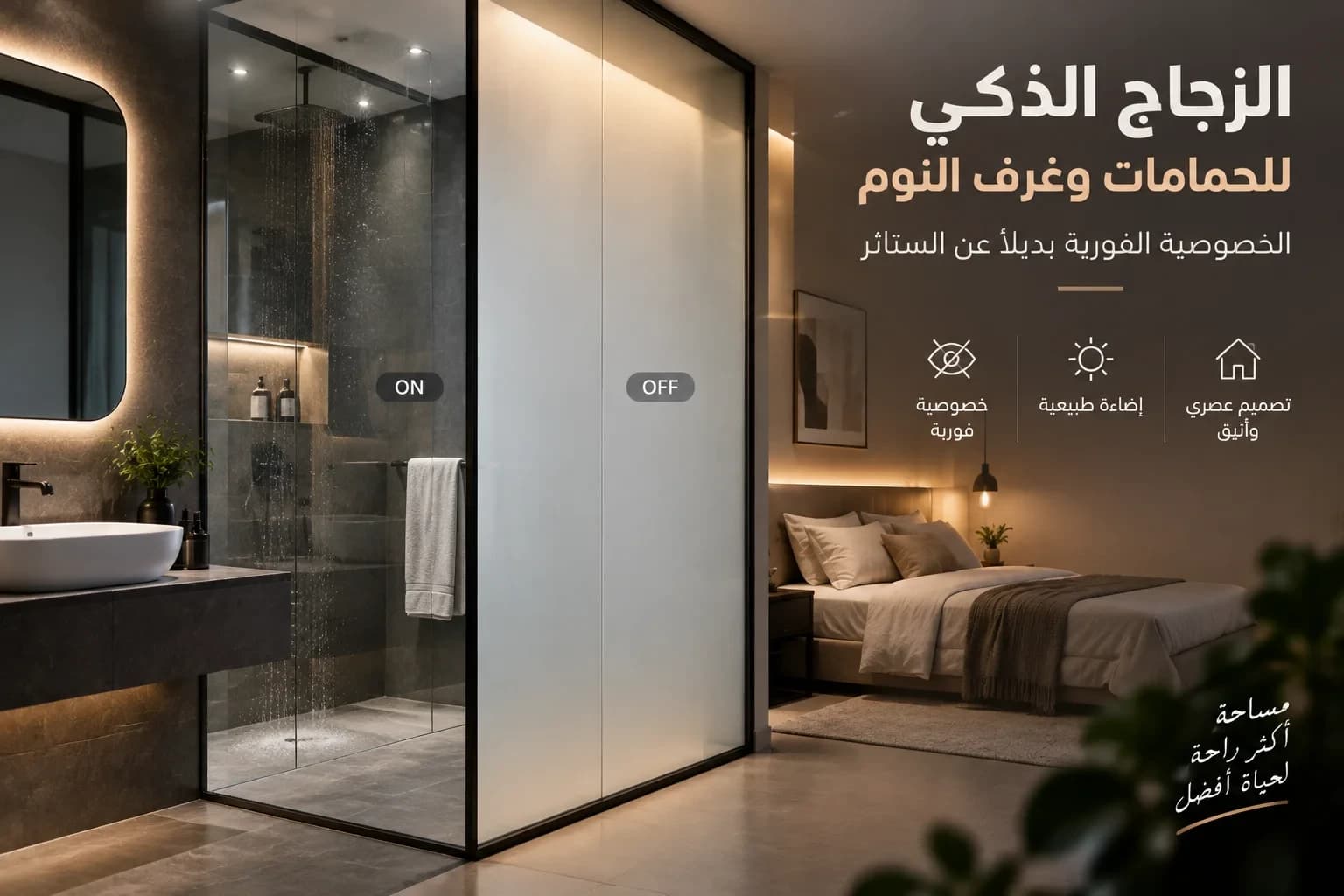 الزجاج الذكي للحمامات وغرف النوم: الخصوصية الفورية بديلاً عن الستائر